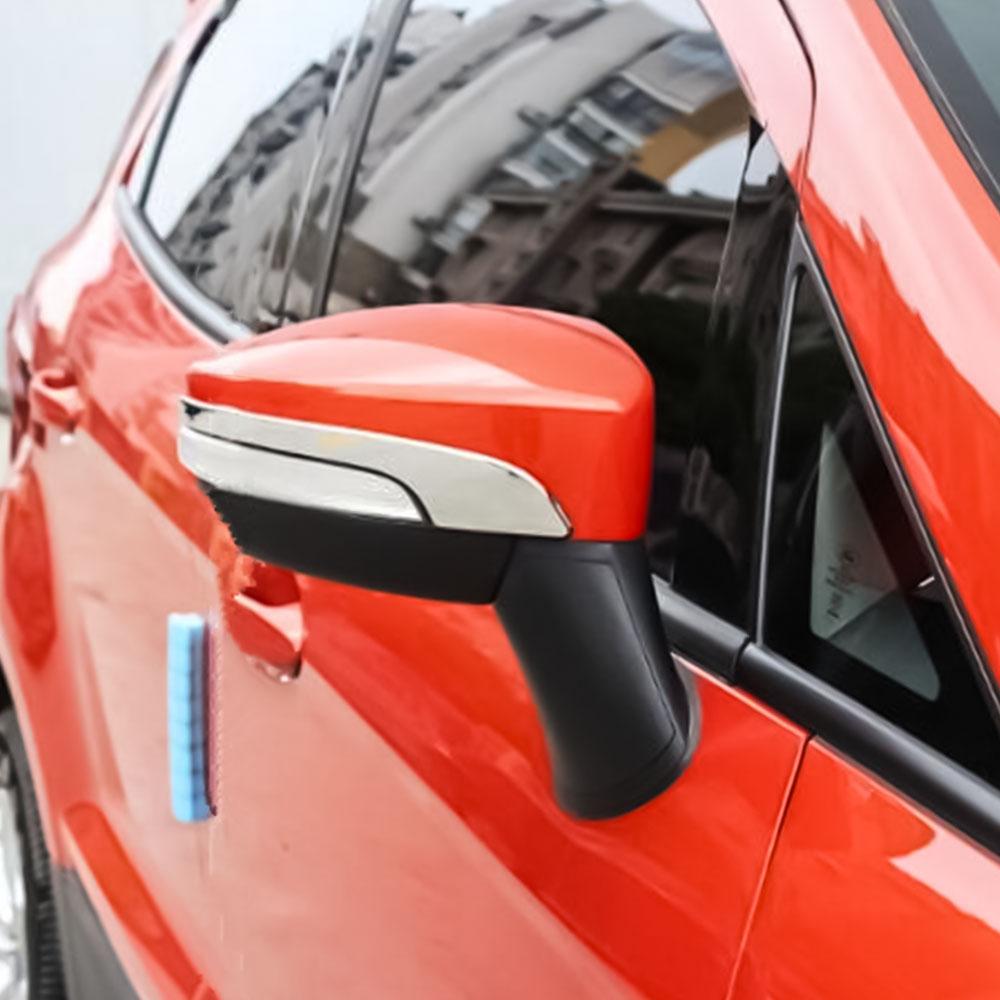 2Pcs Car Rearview Side Mirror Anti-Scratch Trim Sticker Cover for Ford Ecosport 2013 - 2025 ABS Chrome Styling Accessories