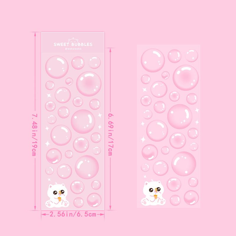 Korean Stickers Wholesale Original Transparent Bubble Ins Style Cute Hand Account with Card Stickers
