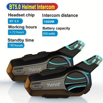 X1 Pro Motocyklowy Kask Interkom Słuchawka Bluetooth IPX6 Wodoodporny Moter Interphone dla 2Riders 1000M Interphone Komunikator