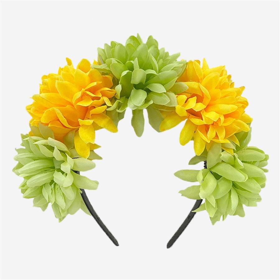 New simulated fabric flower headband fashionable ladies bride punk colorful daisy headband personalized party hair accessories