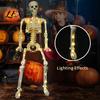Scary Haunted House Decor 36 Inches LED Light Up Halloween Skeleton, 3FT Life Size Full Body Skeleton Props Posable Plastic Human Bones with