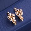 KNIKOO Clip Earrings For Women Cubic Zirconia Fashion Flower Stud Earrings Jewelry For Wedding Party Gifts