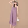 Women's Plus Size Cotton Silk Spaghetti Strap Floral Ruffled Nightgown with Adjustable Straps