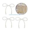 J0MC 12Pcs White Imitation Pearls Bowknot Cake Decoration Cake Toppers for Wedding Baby Showers Birthday Cake Embellishment