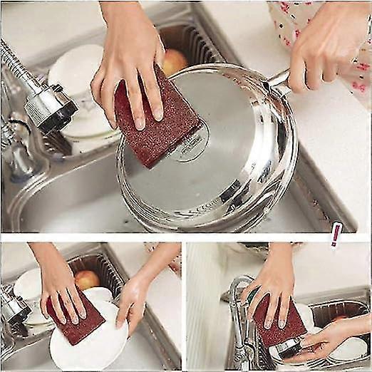 Scouring Pads Kitchen Cleaning Sponge Magic Cleaning Sponges Carborundum High Density Decontamination Resistant Cleaning Pads For Kitchen, Plumbers An
