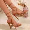 2026 New Women Heel Sandals Large Size Summer Sexy Open Toe Slingbacks Ankle Strap Pumps Fashion Elegant Buckle Strap Thin Heels