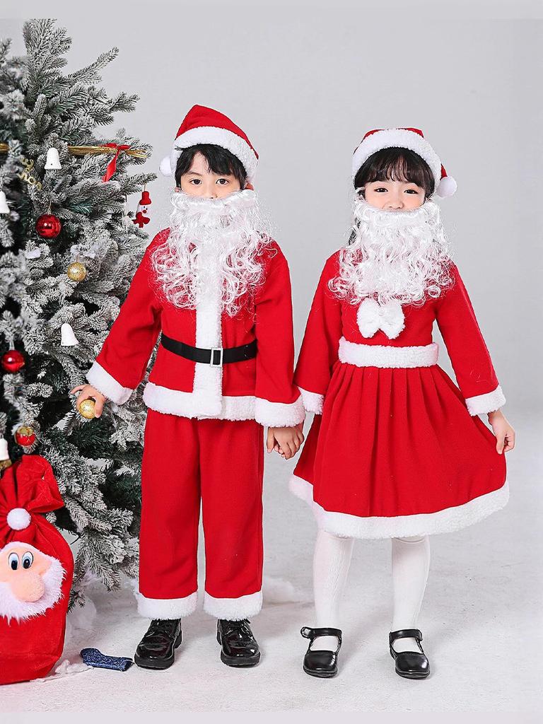 Lalapala Santa Cosplay Costume for Christmas Santa Santa Claus Cosplay Cute and Warm Kids Costume with Hat for Girls and Perfect for Cultural School