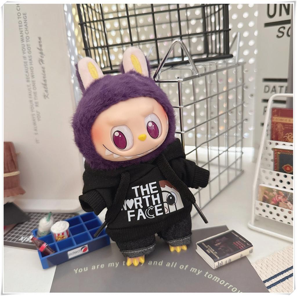 15/17cm Labubu V1 V2 Doll Clothing Fashion Hoodie and Pants Set Korean Idol Trendy DIY Doll Clothing Accessories Toy Gift