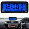 Small Digital Car Dashboard Clock Solar Powered & Rechargeable Clear LCD Time Display Watch Stick On Car Clock