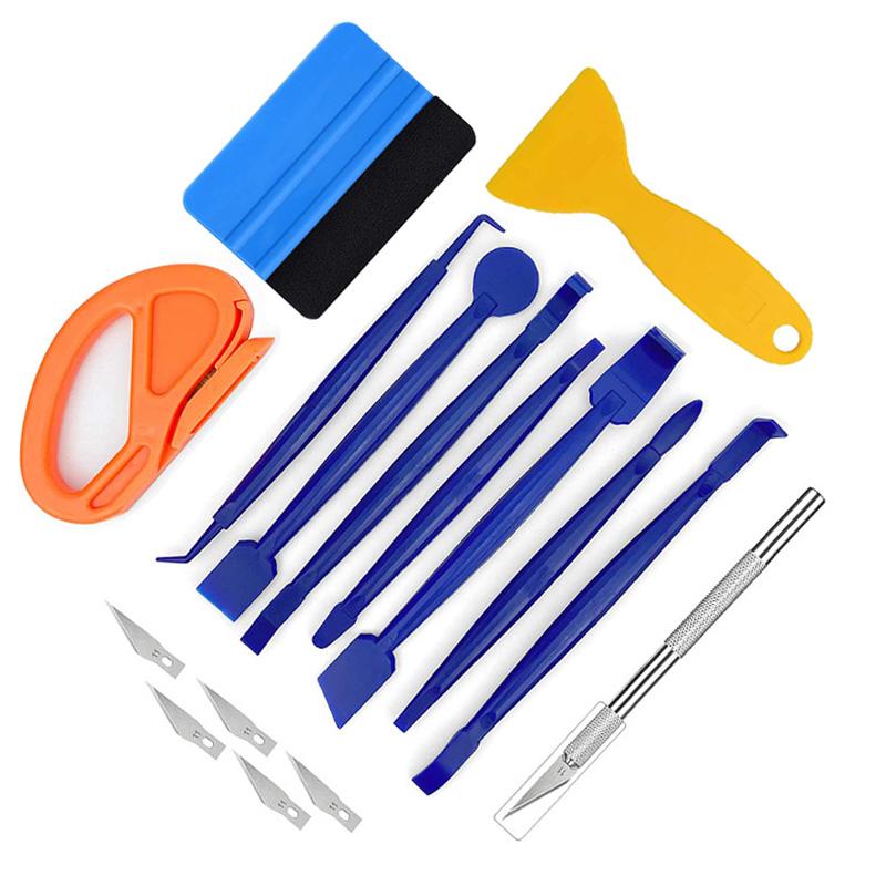 11Pcs/8Pcs Car Wrapping Vinyl Tool Kit Window Film Tint Tools Car Wrap Sticks Edge Trimming Squeegee Tinting Felt Edge Squeegee