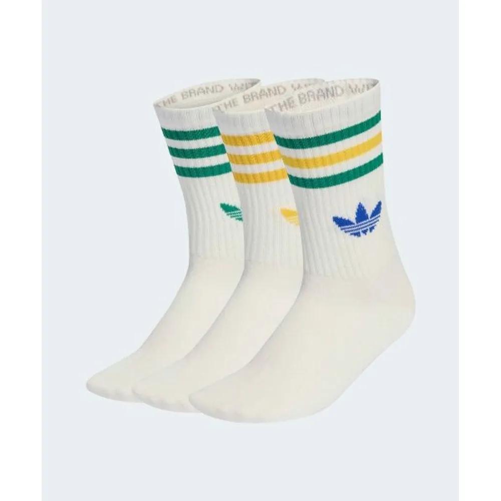adidas 3-Stripe Crew Socks 3 Pairs - White KD8250 6371084 S