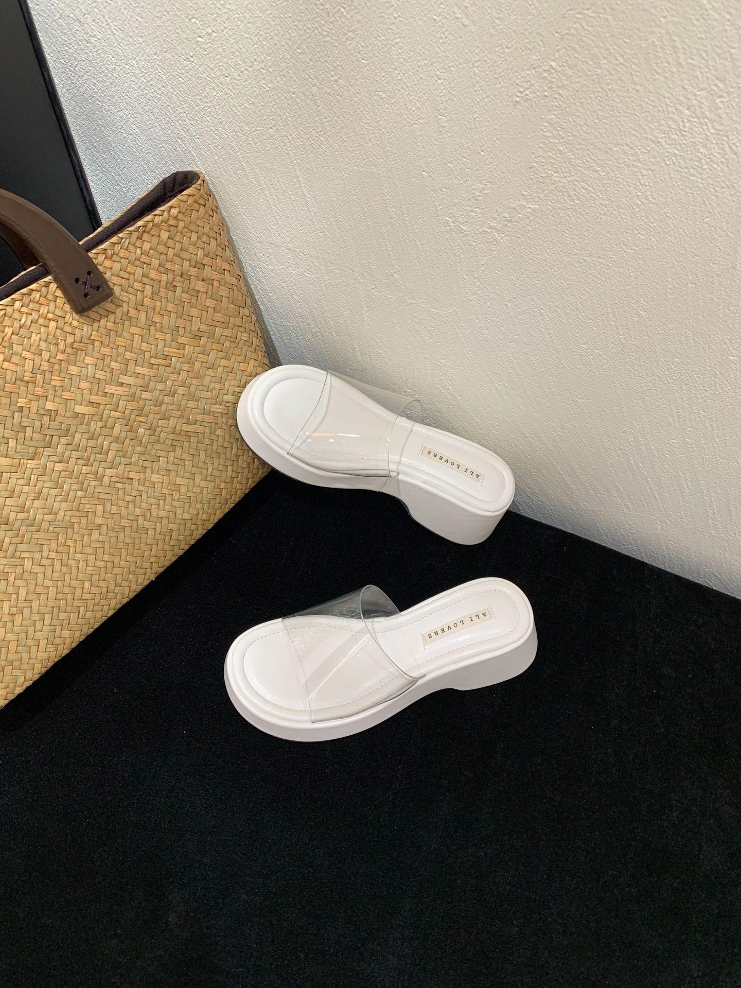 Women S Shoes Platform Thick Solesandals Slippersfairy Summer Fashion Outdoor Wear Wedge Heel Transparentbelt Sandals 35
