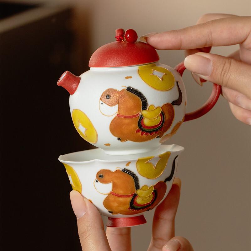 ChuYiQi Hand-Painted Auspicious Ceramic Cups