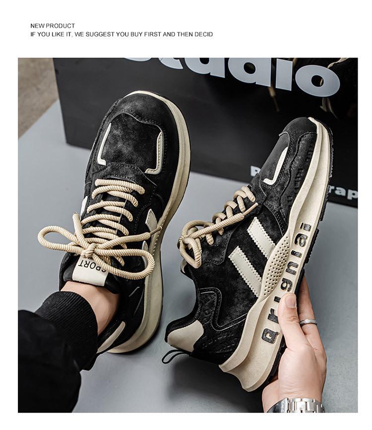 2025 Spring Men's Breathable Trendy Thick-Soled Sneakers - Casual Running Dad Shoes