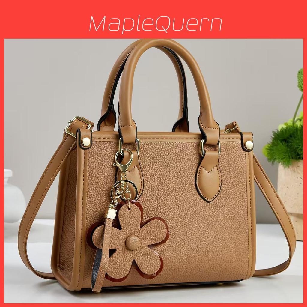 Stylish Womens Tote Bag With Floral Decor And Pu Material For Daily Use