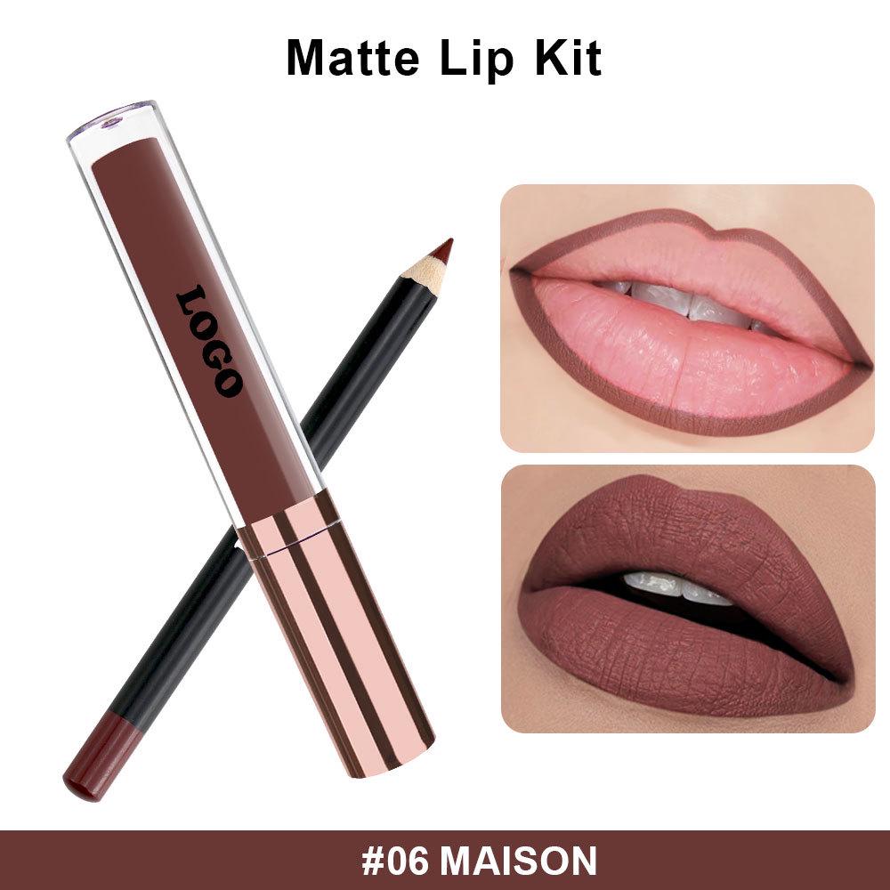 Waterproof Matte Lip Liner & Gloss Set: Long-Lasting, Non-Fading, Non-Stick