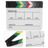 Acrylic Director Scene Clapperboard TV Movie Action Board Film Cut Prop with Pen(ColorWhite)