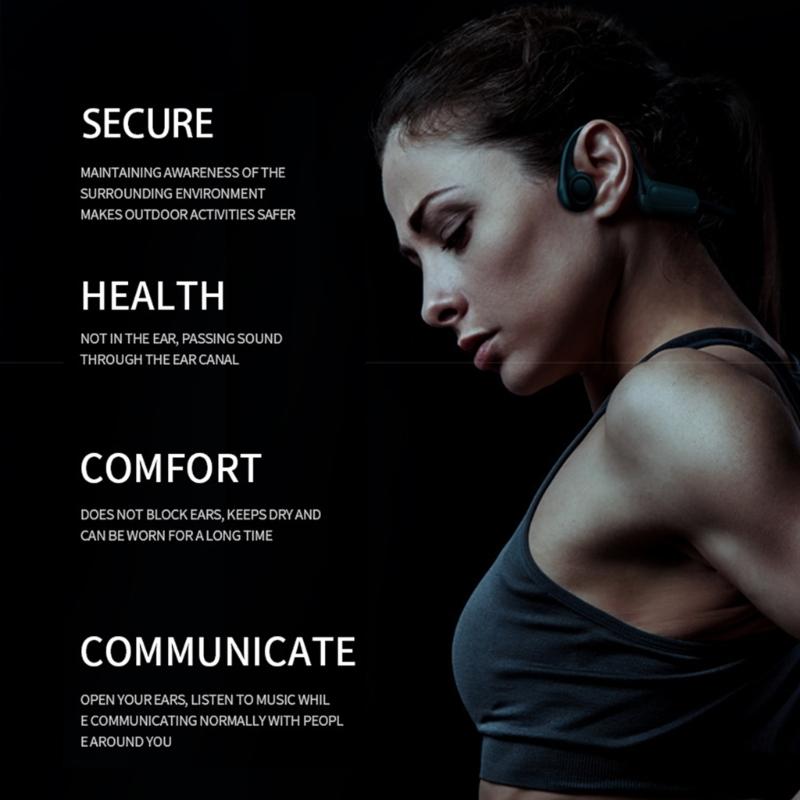 Open Ear Sport Bone Conductions Headphones IPX4 Waterproof For Cycling Running Skiing 8H Playtimes Stable
