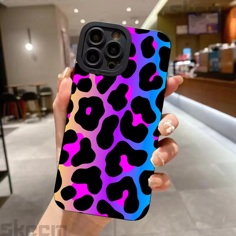 Case For Samsung Galaxy A15 A35 A54 A55 S25 S24 S23 S22 S21 S20 Ultra Plus FE Colorful Leopard Pattern Silicone Soft Phone Cover