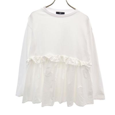 SHIPS Colors Long Sleeve Frill Cut White Women Used