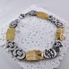 Hip Hop 6mm 9mm 11mm Cross Cuban Link Bracelet Stainless Steel 18K Gold Plated Punk Wrist Jewelry for Men