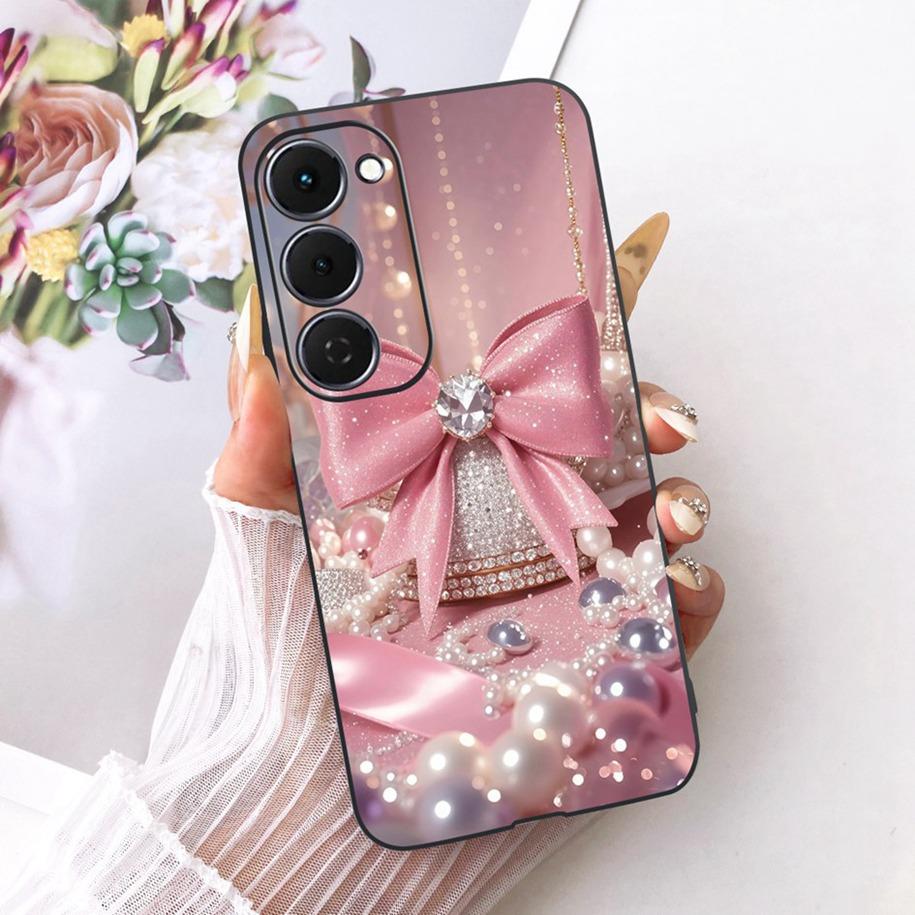 Case For Tecno Spark 40 Pro 40Pro+ 4G Cover Fashion Flower Phone Case Slim Black Silicone Soft Cover For Tecno Spark40 40C Shell