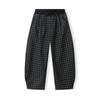 Mengte Jiao Girls' Modern Plaid Wide-Leg Casual Pants