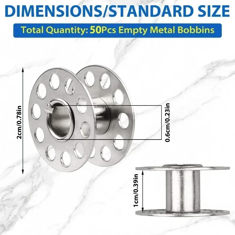 Spulenrolle für Haushaltsnähmaschinen, Metallspulen, leere Spule aus Edelstahl zum Aufwickeln von Seidenfäden, Brother-Schneidteile