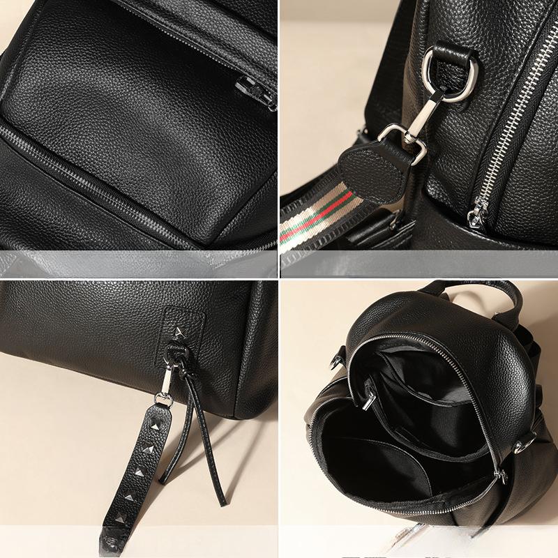 Genuine Leather Ladies' Backpack Top-tier Cowhide Backpack Trendy Crossbody Single-shoulder Bag for Women