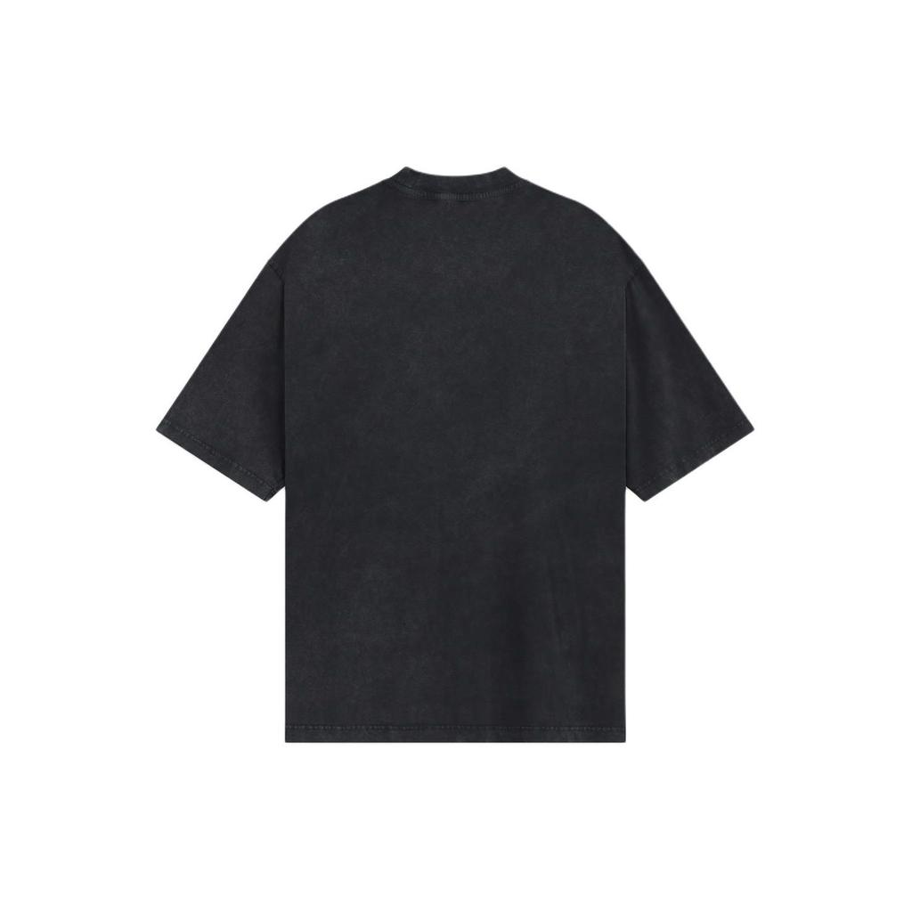 We11done Ss24 Rabbit Print Vintage Wash Round Neck Drop Shoulder Short Sleeve T-Shirt Unisex T-Shirt Black WD-TT0-24-729-U-BK