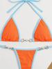 Colorful Women's Backless Triangle Bikini Swimsuit - European and American Style