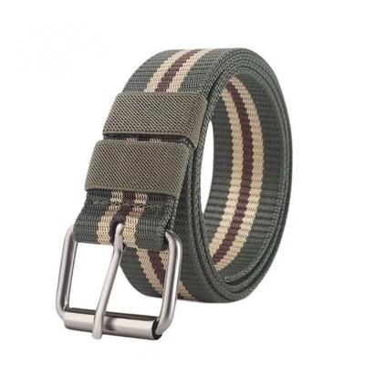 Men Canvas Military Tactical Belt Man Alloy Pin Buckle Stripe Jeans Belts Men Drill Hole Belts