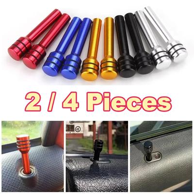 2/4Pcs Car Door Lift Button Locking Pins Universal Car Security Door Lock Pins Aluminum Alloy Knob Auto Interior Accessories