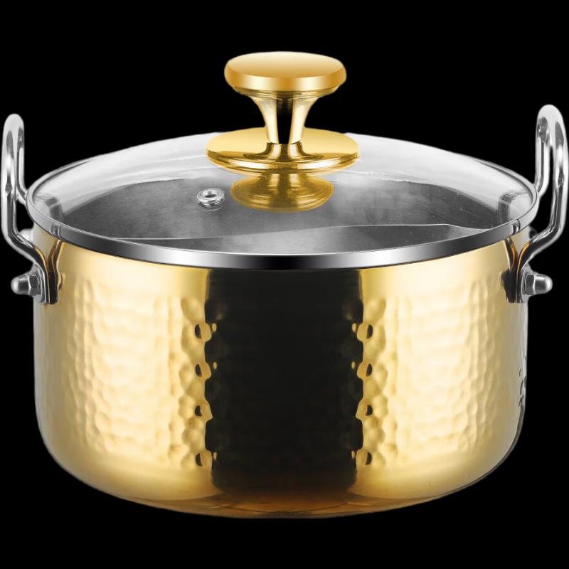 ZISIZ 304 Stainless Steel Gold Divided Hot Pot