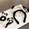 Plüsch-Panda-Form Haarspange/Haargummi/Stirnband Weihnachten Karneval Haargummi für Damen Teenager beim Fotografieren Rutschfest