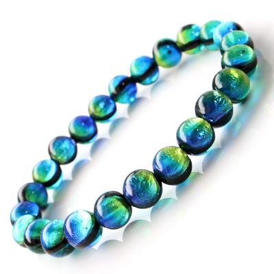 [GOLD STONE] Kerama Marine Firefly Glass Bracelet, 8mm, Kerama Islands, Okinawa, Inner Diameter 18cm