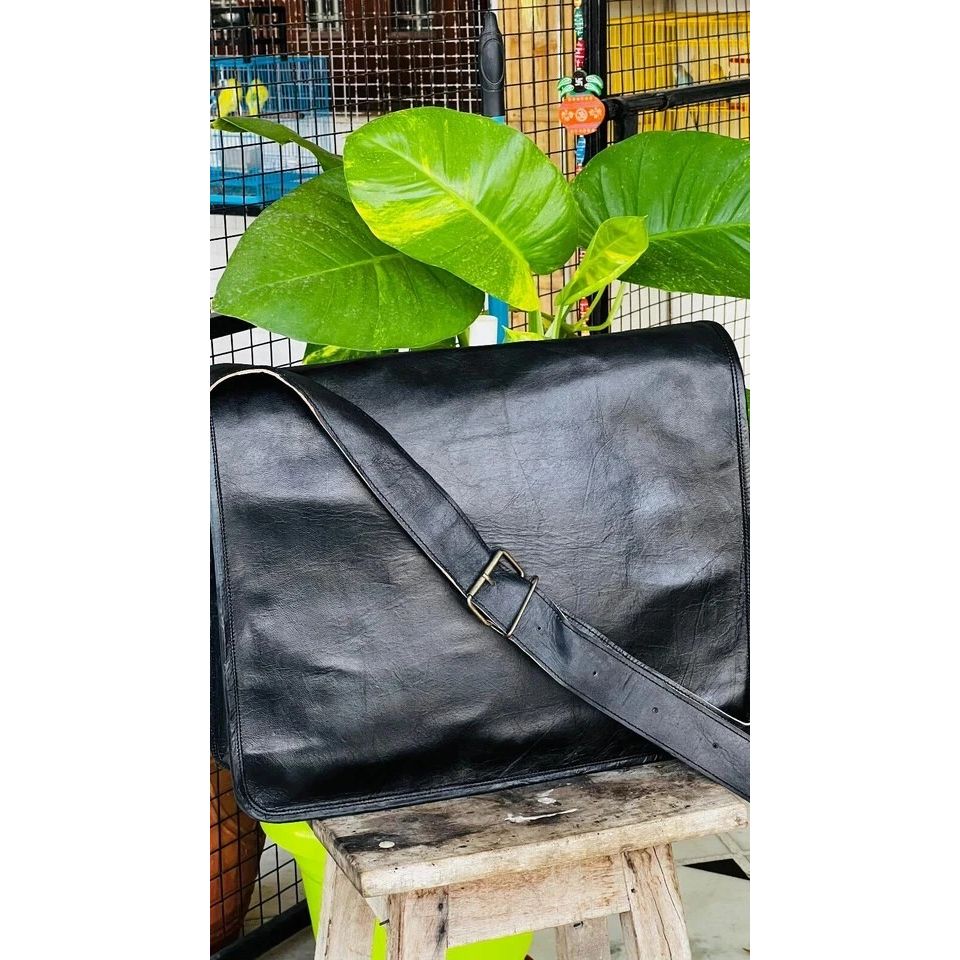 Vintage First Choice Leather Laptop Messenger Handmade Briefcase Bag Satchel