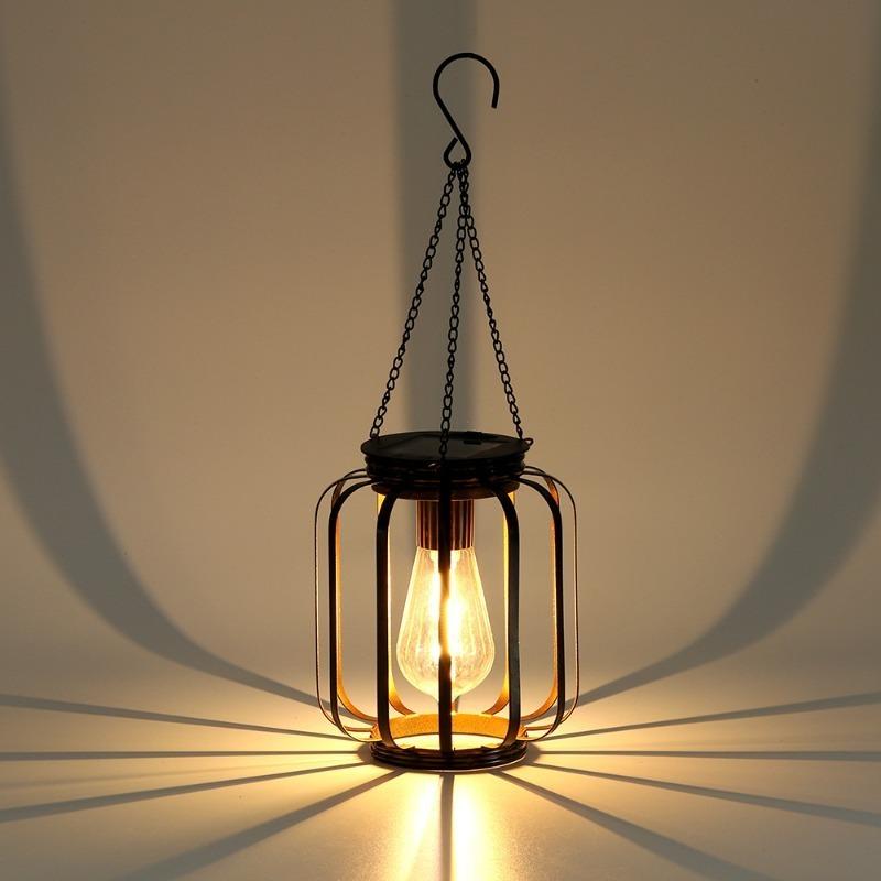 Solar Lantern Led Light Daylight Sensor Garden Lamps Lights Outdoor Waterproof Landscape Iron-art With Durable Chain Decor