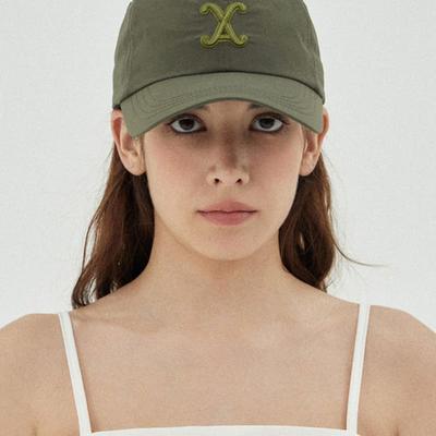 VARZAR VA Curved Logo Nylon Ball Cap Khaki
