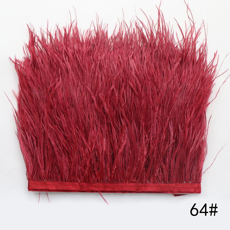 2M Ostrich Feather Cloth Edge 8-10 Cm Cuffs Clothing Skirt Decorative Accessories Color Ostrich Feather Cloth With Feathers