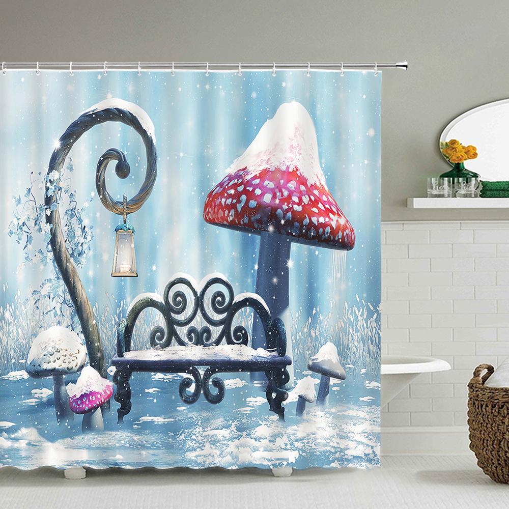 Fairy Dream Forest Shower Curtain Waterproof Bathroom Curtain Polyester Cartoon Fantasy Bath Curtain Home Decoration With Hooks