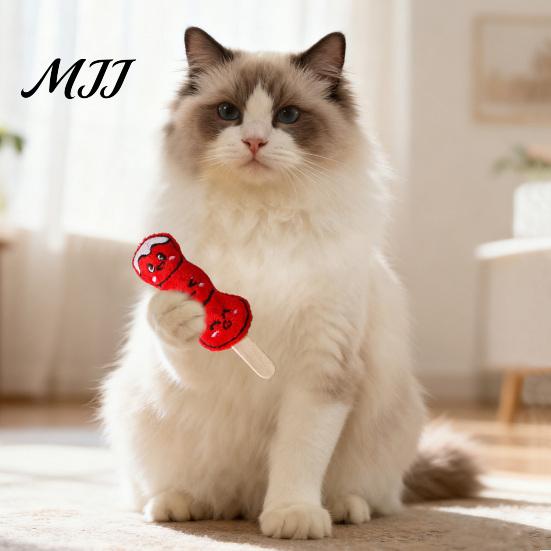 Soft Chew Toys for Kittens Plush Cat Toy, Sugarcoated Haws Stick Design, Kitten Teething Stress Relief Pet Products Stuffed Toy Indoor