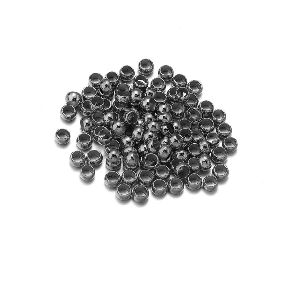200pcs/lot 2/2.5/3/3.5/4mm Copper Spacer Beads Loose Beads Big Hole Beads For Jewelry Making DIY Handmade Accessories