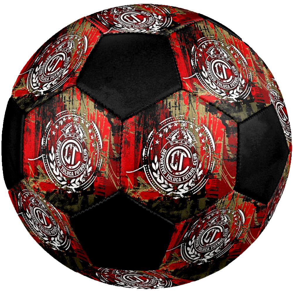 SIZE 5 Deportivo Toluca F.C. Soccer Ball Colorful All Ages Machine Stitched PVC Competition Ready Durable High-Bounce