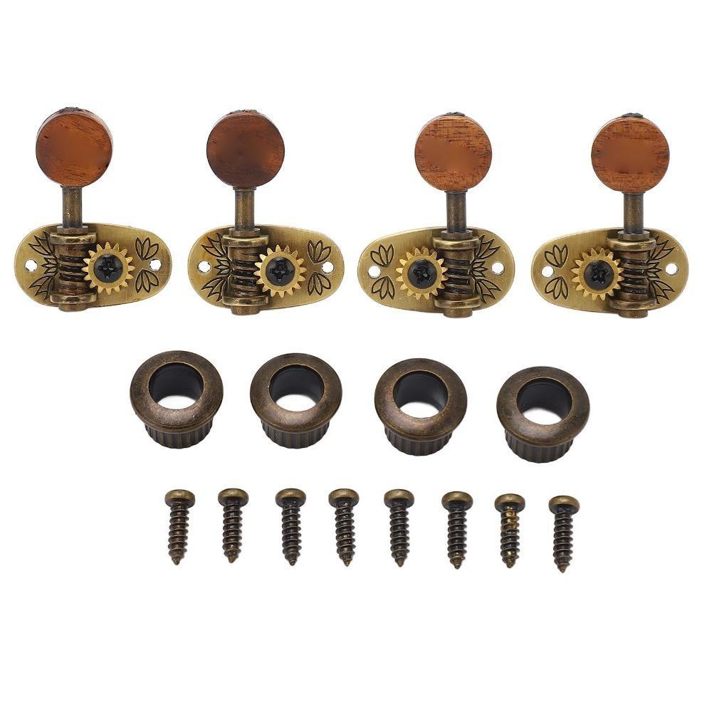 

4pcs With Screws Ukulele Tuning Peg Metal And Wood Ukulele Tuners Machine Head Tuner Ukulele