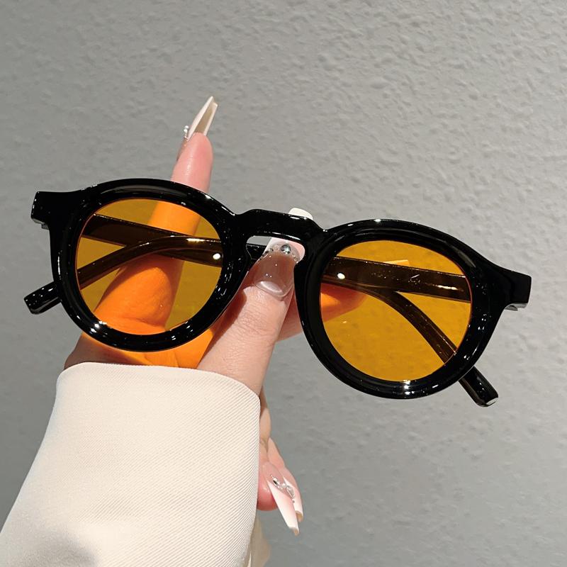 Attractive Glasses Women's Kammpt Vintage Round Sunglasses 2026 New Stylish Korean Style Casual Decor Shades Trendy Brand Design Outdoor Sun Glasses Cm