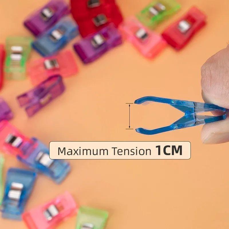 Mini Clip per Orlo in Plastica Strumento di Posizionamento e Fissaggio per Cucito Clip Multifunzione per Artigianato Fai da Te per Cancelleria da Ufficio Rilegatura di Documenti Accessori per Cucito