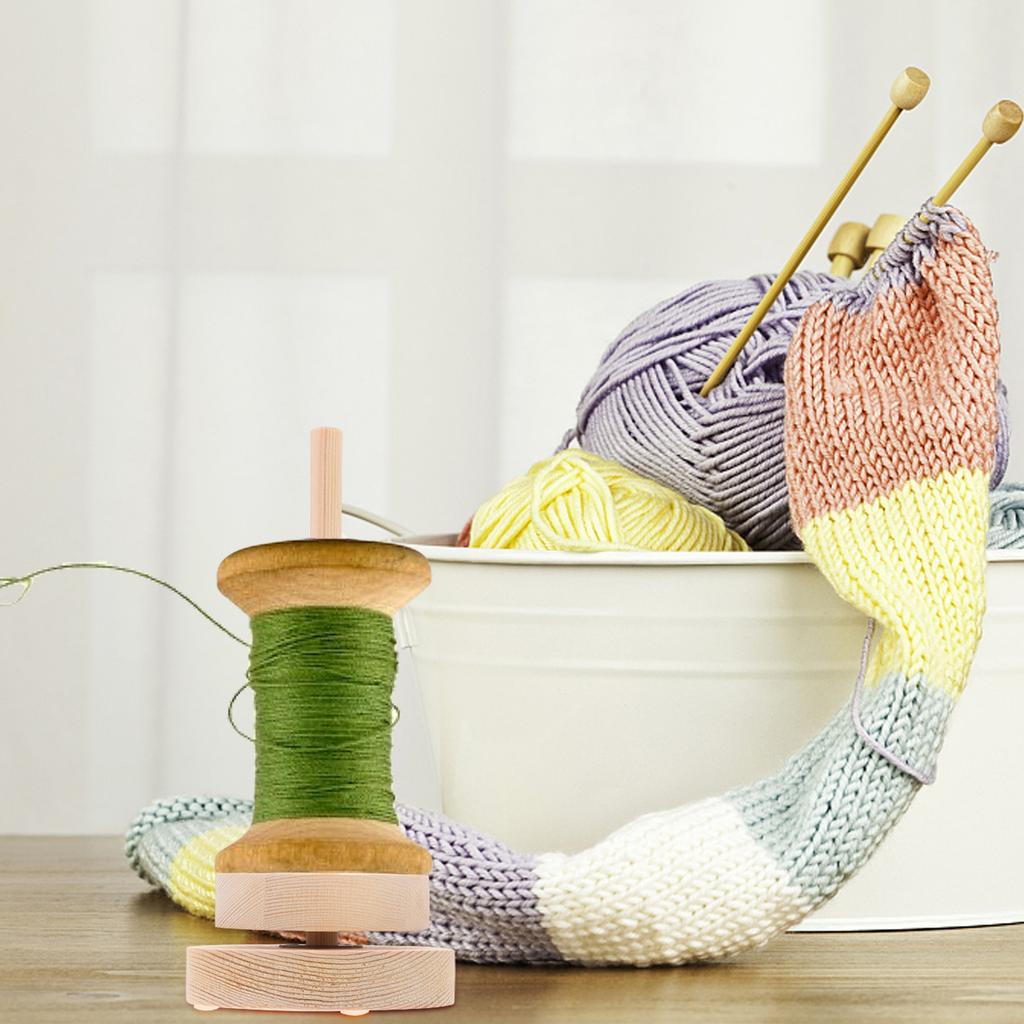 1Pcs Yarn Ball Rack Wooden Thread Holder Rotatable Sewing Thread Organizer Knitting Supplies Embroidery Storage DIY Accessories