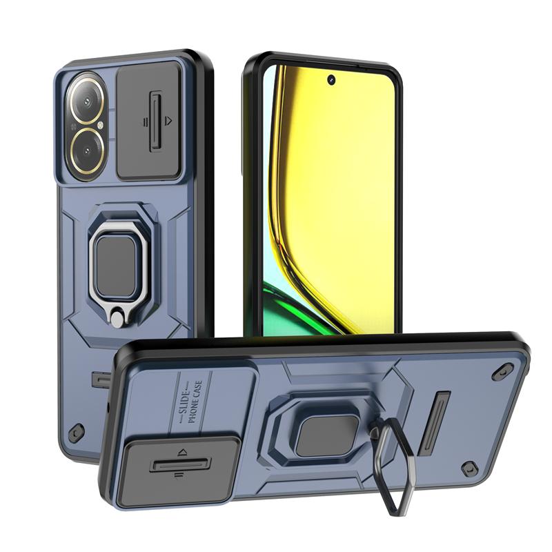 For Realme C67 Case Cover Realme C67 Capas Shockproof Bumper Lens Protector Slide Camera Ring Holder Fundas OPPO Realme C67 4G