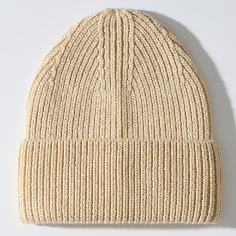 2025 Autumn/Winter Unisex Thick Knit Wool Hat - European & American Inspired Korean Style